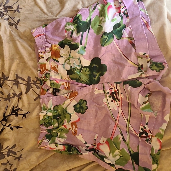 Pants - Floral High Waist Shorts